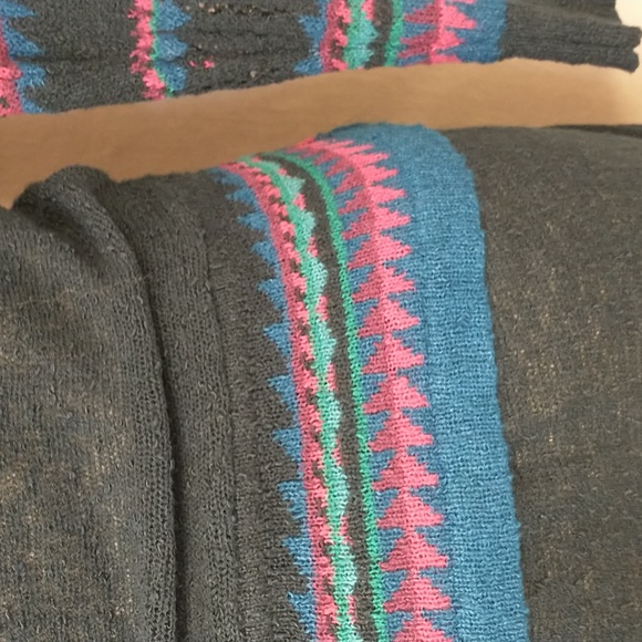 Vintage Knit Skirt Set Dress Semi Sheer Open Cobweb Weave 70s Acrylic by Alberoy - Picture 7 of 12